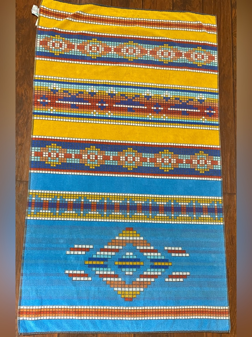 Palm Cove Vintage Beach Towel Geometric Aztec Print Cotton Brazil Retro  AA20